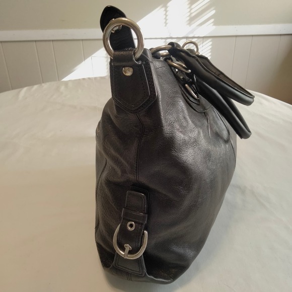 Coach Black Leather Purse Satchel Handbag - Picture 14 of 16